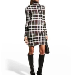 Alice + Olivia Multicolor Plaid Long Sleeve Dress